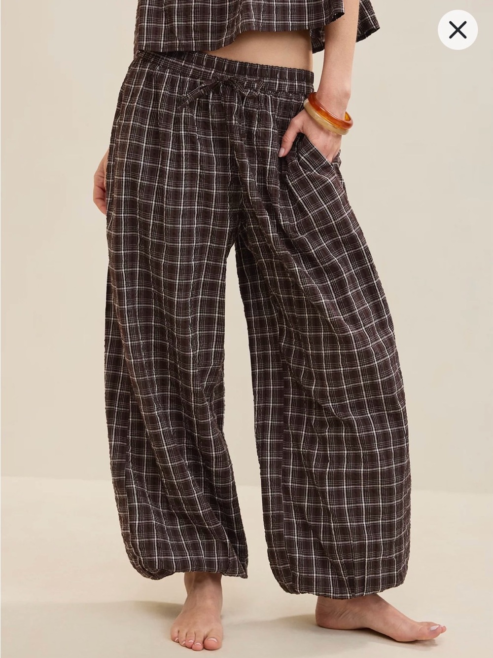 OVERSLEPT by Aerie Seersucker Balloon Pant XL